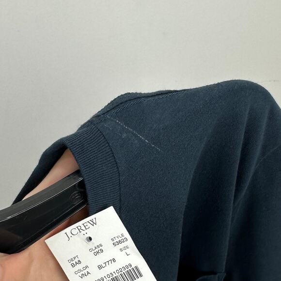 J.Crew Cotton Washed Jersey Pocket Tee Crewneck Vintage Navy Mens Large NWT - Picture 11 of 11